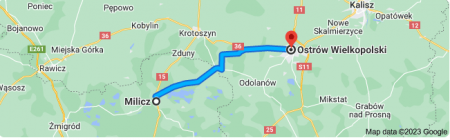 Droga z Milicza do Ostrowa Wielkopolskiego